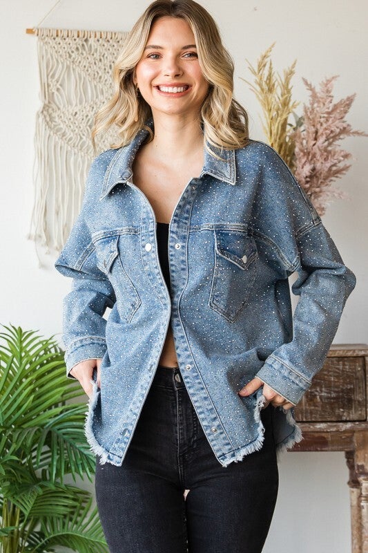 Diamante Sparkling Blue Denim Jacket